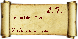 Leopolder Tea névjegykártya